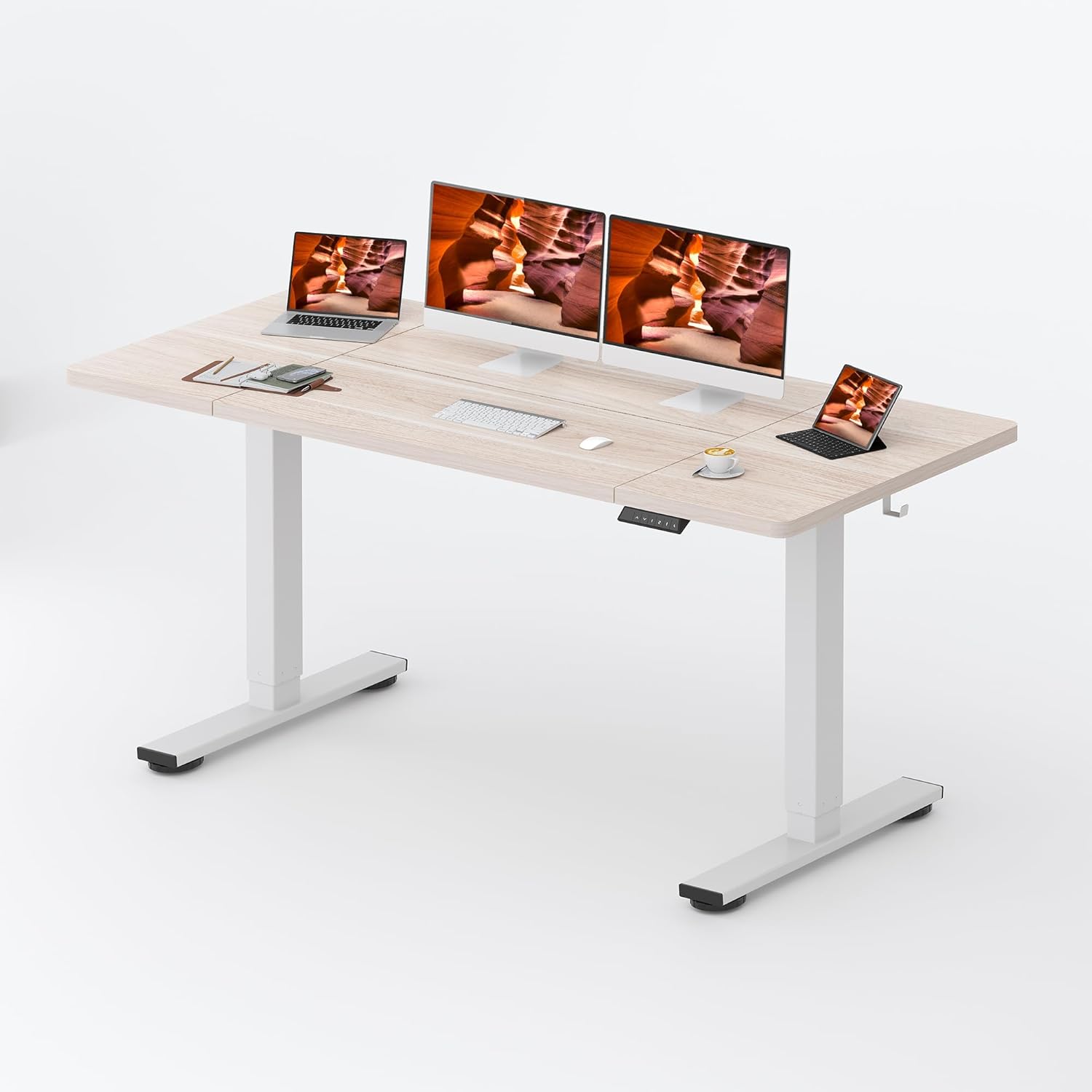 Office Furniture Custom - Scrivania Elettrica Regolabile in Altezza Bianca
