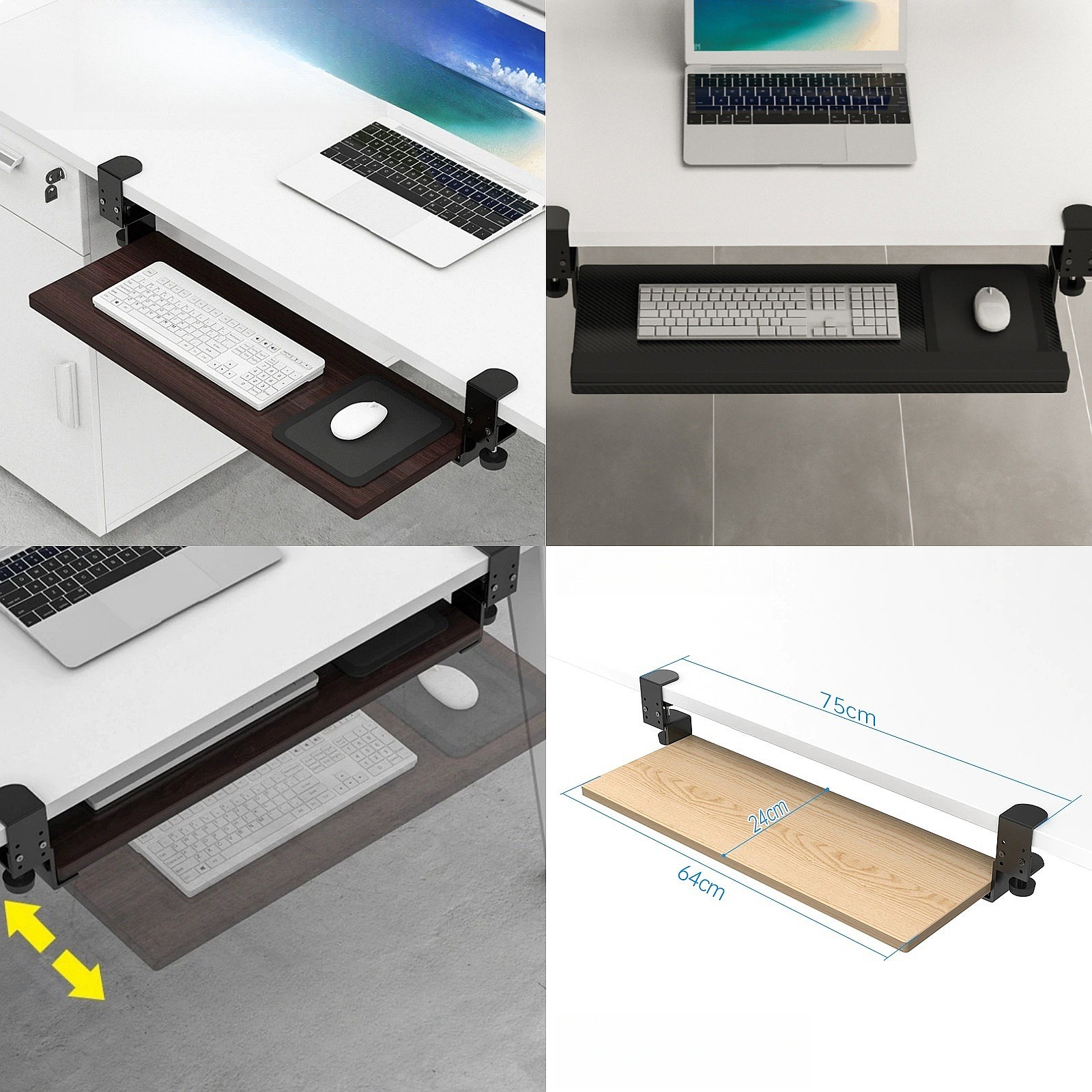 Keyboard Drawer Under - Supporto scorrevole per tastiera sotto il