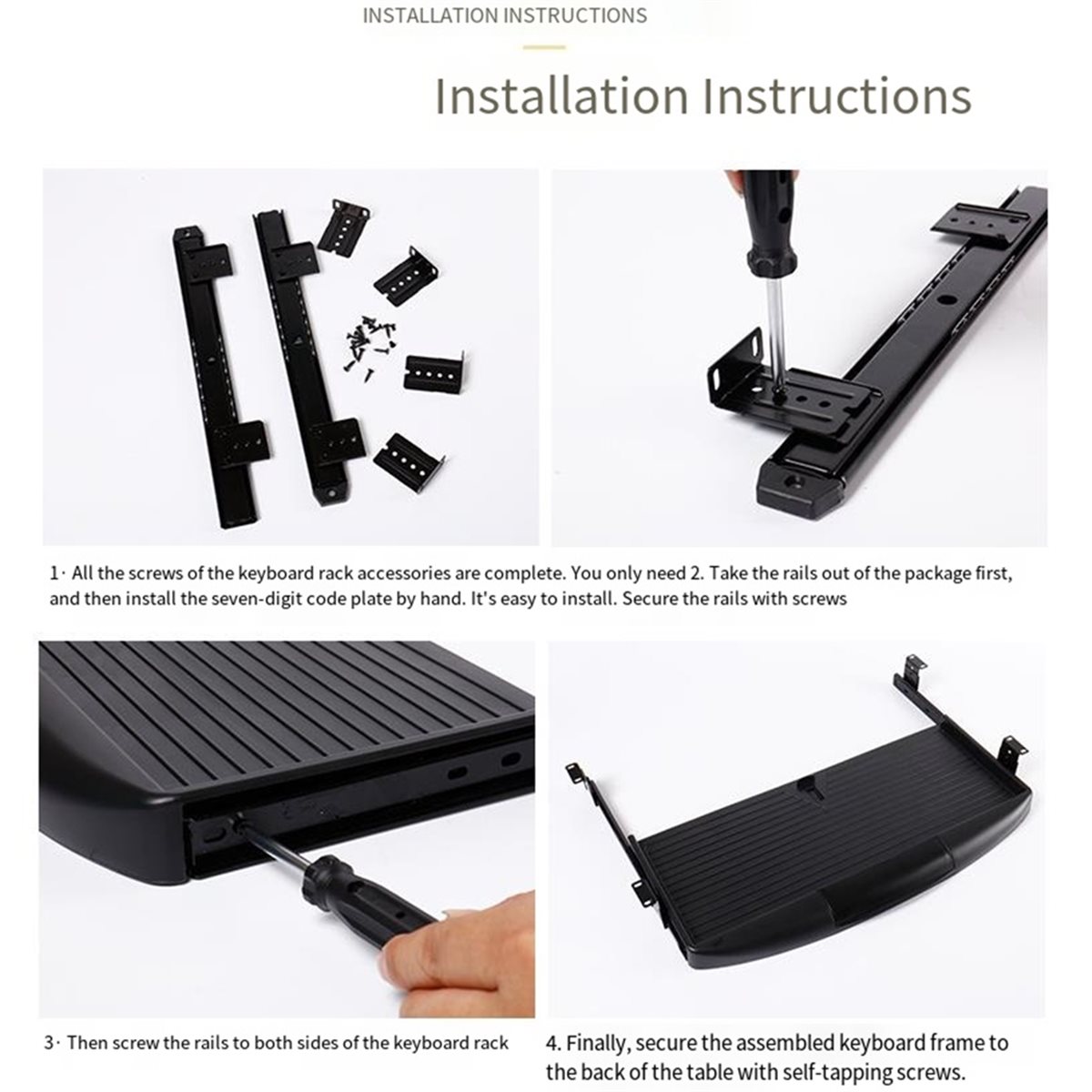 Keyboard Drawer Under - Cassetto Porta Tastiera Sotto Scrivania con