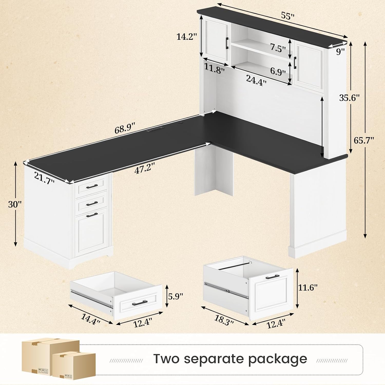 Scrivania a L con ripiano supe - Office Furniture Custom recensione e prezzo